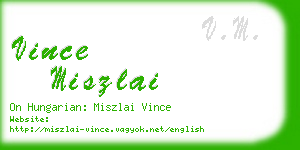 vince miszlai business card